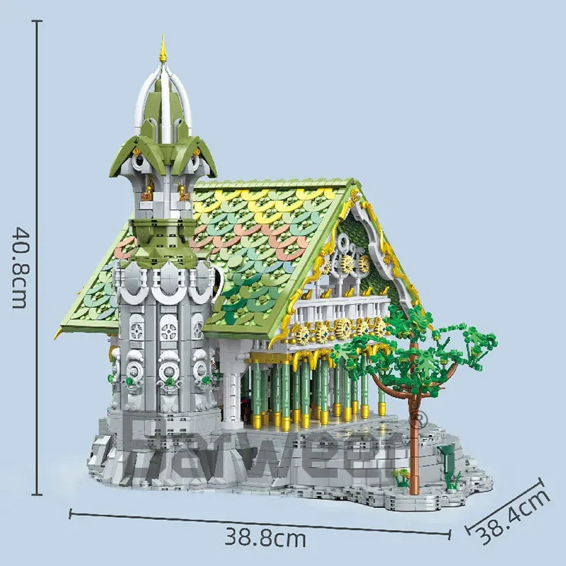 Movie Rings Rivendell Building Blocks MOC City of Elven Architecture Model Brick Assembly Puzzle Toys Children Christmas Gift