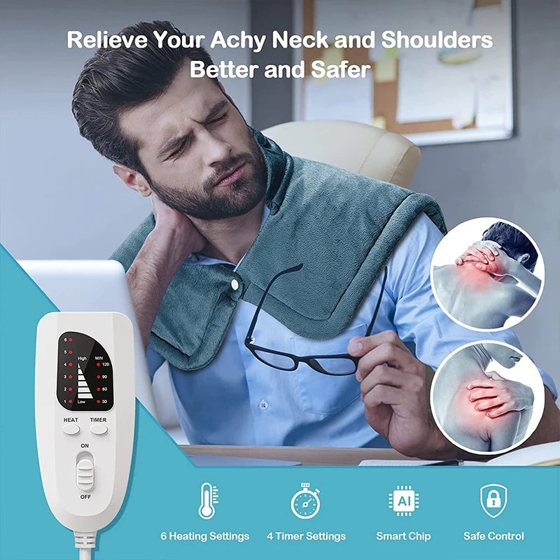 Graphene Heating Pad, Neck, Shoulder, and Back Heating Pads, 6 Heating Options,Heater Pain Relief Adjust Temperature Pads
