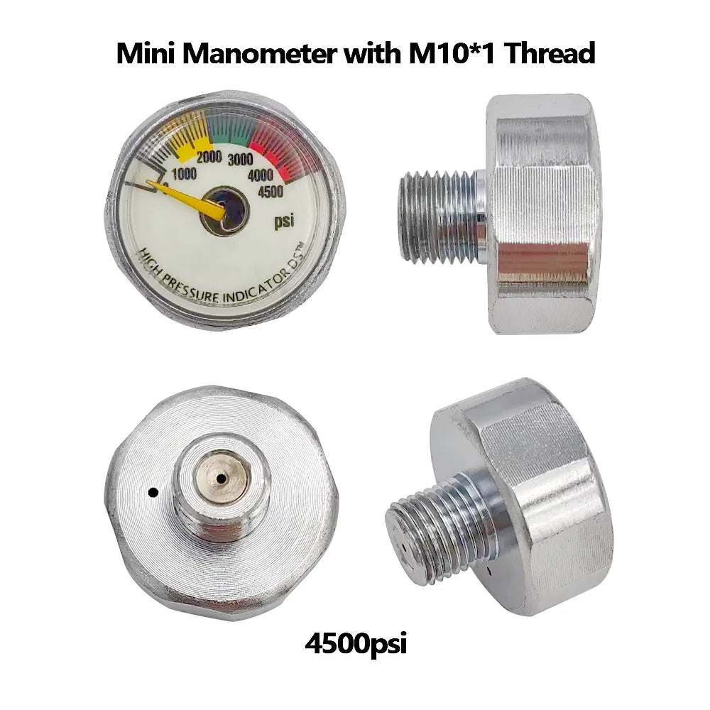 M10*1 HPA Mini Micro Pressure Gauge Manometer Small Profile 600/3500/4000/4500/6000 PSI 250/350 BAR