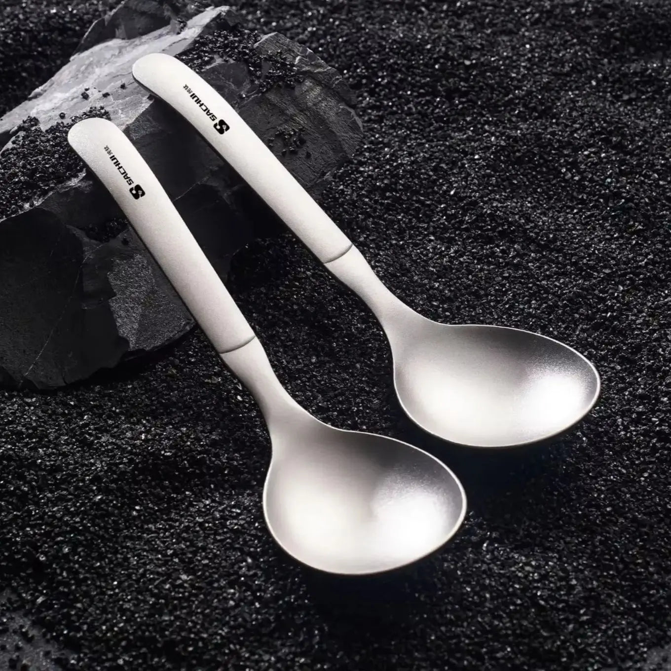 Pure Titanium Round Spoon Lightweight Camping Utensil Home Use Soup Rice Spoon Portable Backpacking Hiking Outdoor Tableware