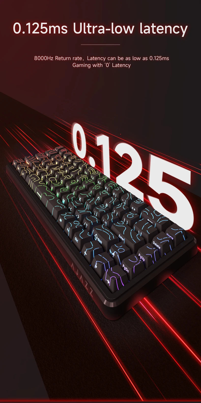 AJAZZ AK680 MAX Magnetic Switch Mechanical Keyboard 60% Rapid Trigger 0.01mm 8K/1K Return 68 keys Wired/Wireless Gaming Keybaord