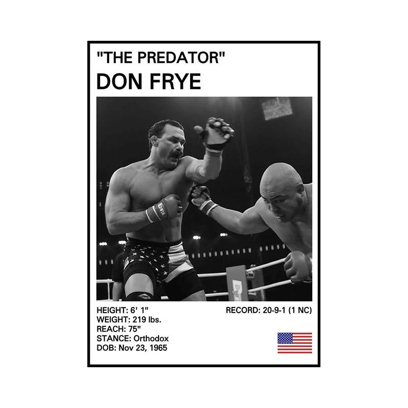 no frame Black and White Boxing Legends Canvas Poster Boxing Inspirational Canvas Painting Print Wall Art for Gym Bedroom Home