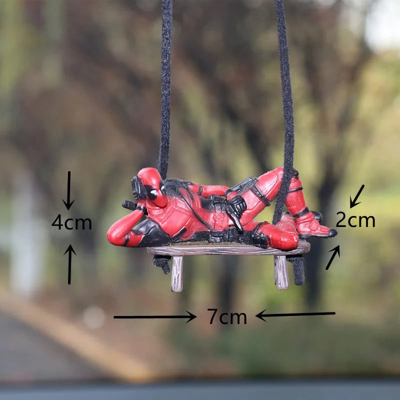 NWE Marvel Deadpool Car Rearview Mirror Pendant Reading Deadpool Car Pendant Mini Model Toy Action Figure New Hot Christmas Gift