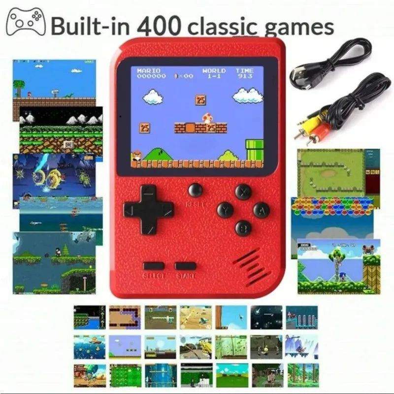 Retro Classic Games Kids Handheld Mini Game Console 400 Games,Rechargeable,Connectable with TV,Doubles,Party Kids Adult Toys