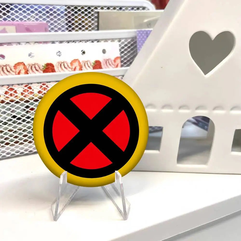X-Xmen Logo Round Badge Creative Brooch Clothing Backpack Accessories Lapel Pin
