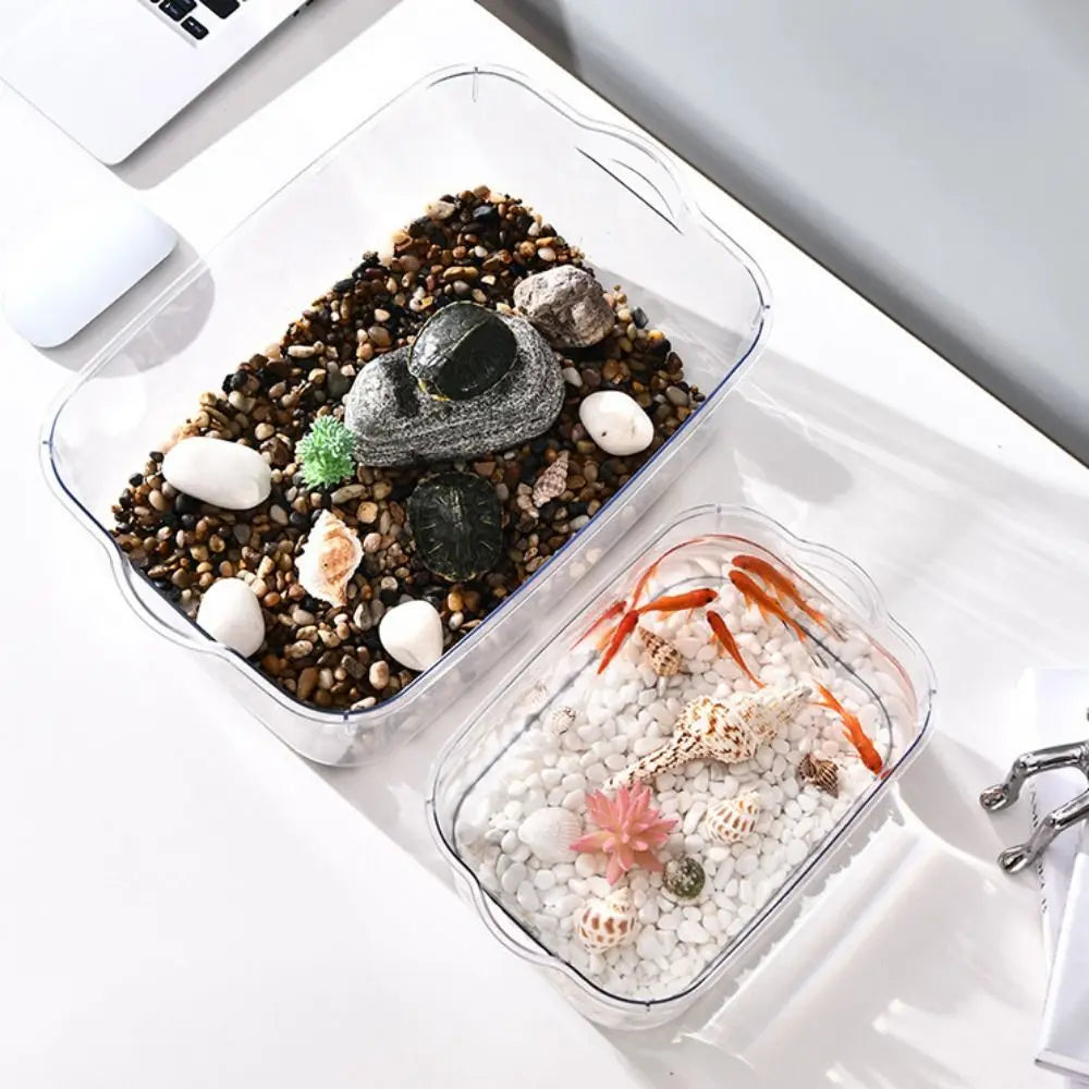 Fall Prevention Explosion-proof Plastic Fish Tank PET Transparent Tabletop Fish Tank Small Ecological Water Tank