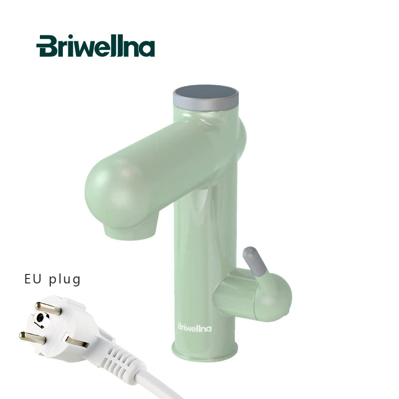 Briwellna 220V Water Heater Flowing Heater For Home Single Level Basin Faucet 2 in 1 Tankless Water Heating Tap Electric Geyser