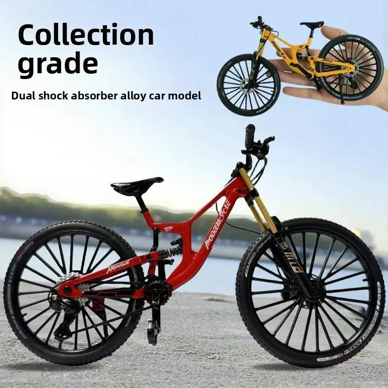 1:8 Upgraded Dual Shock Downhill Mountain Bike Alloy Model, Soft Tail Metal Racing  Kids Toy and Birthday Gift for Boyfriend