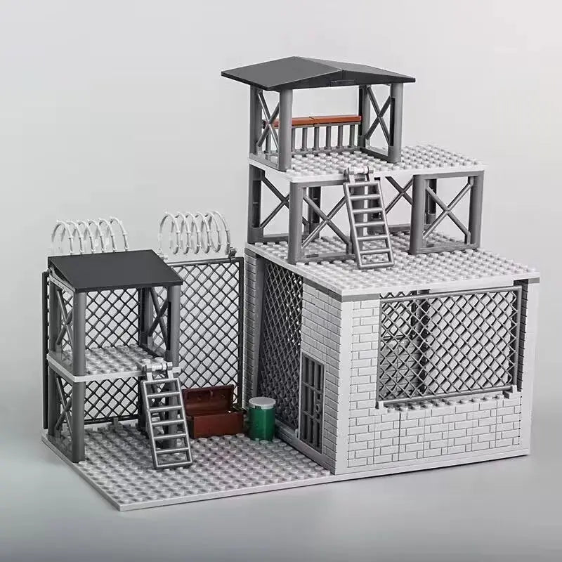 DIY WW2 Battlefield Bunker Bricks WW2 Military War Construction Compatible Figure Building Block Toys For Children Friends Gift