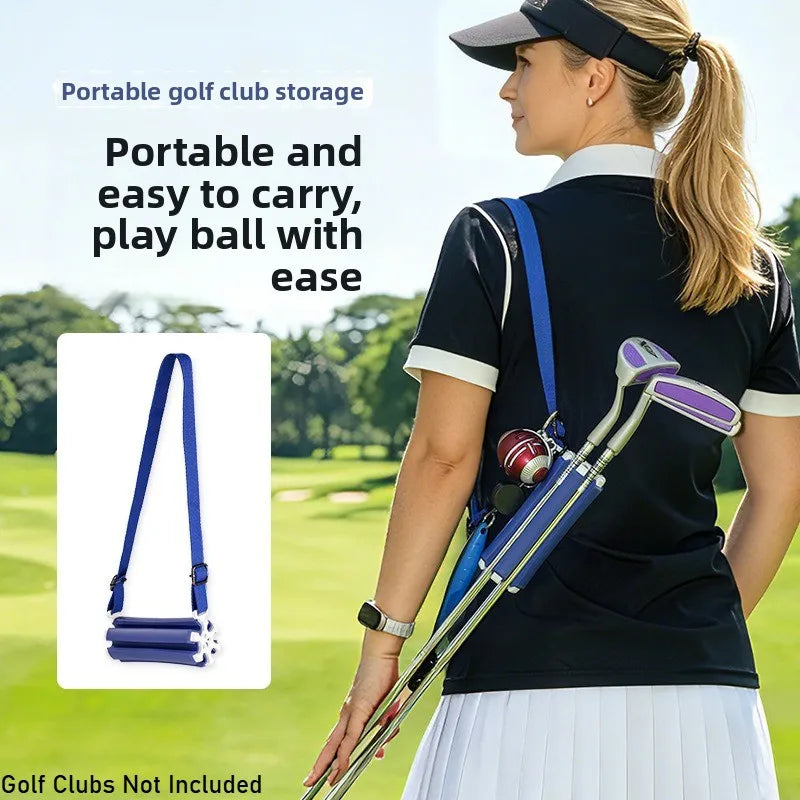 New Portable Golf Club Carrier 6-Club Retainer Clips with Adjustable Strap Lightweight Golf Club Holder for Outdoor Sports