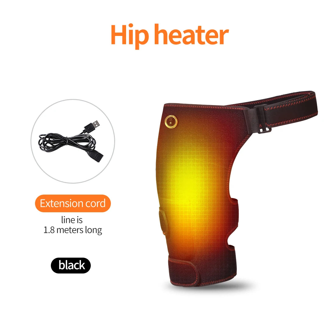Heated Hip Support Brace Hip Heating Pad for Hip Sciatica Pain Relief with Massager Thigh Buttock Electric Heat Pad Family Gift