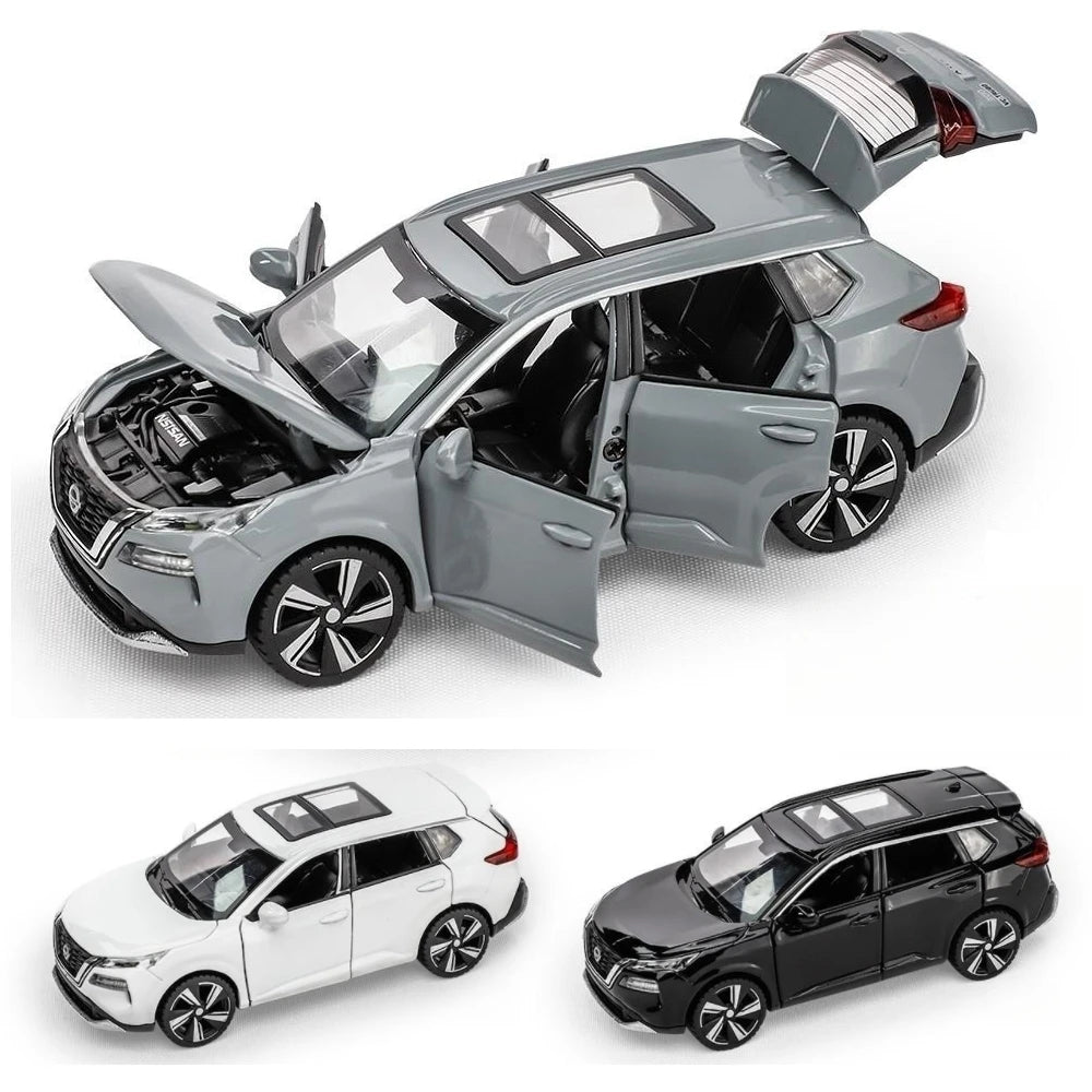 1/32 Nissan X-Trail SUV Miniature Diecast Toy Car Model Sound & Light Doors Openable Educational Collection Gift For Boy Kid