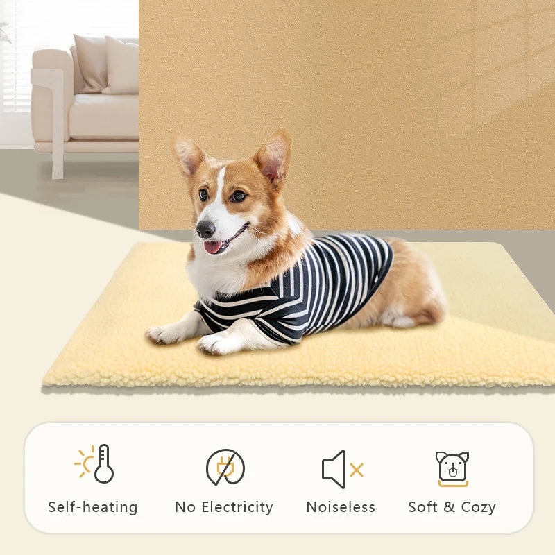 Pets Thermal Pad; Washable Self-Heating Cushion; Body Heat Reflective Warm Mat for Cats and Dogs