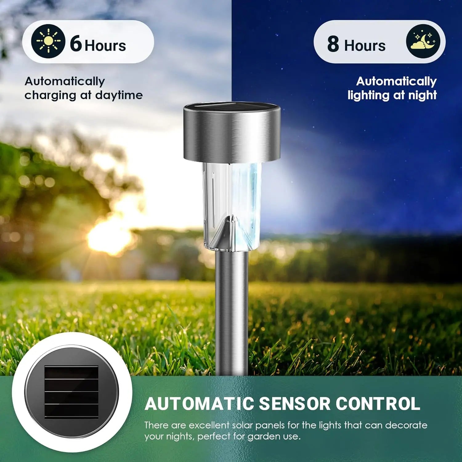 Solar Outdoor Lights New Garden Lamps Powered Landscape Path Yard Backyard Lawn Patio Decorative LED Lighting Waterproof