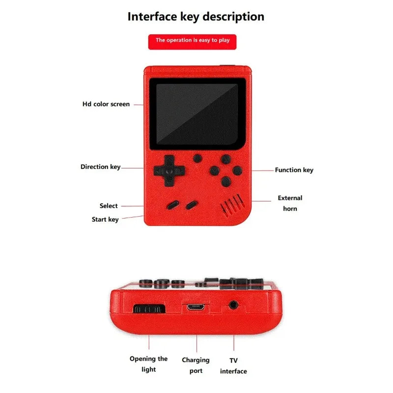 Retro Classic Games Kids Handheld Mini Game Console 400 Games,Rechargeable,Connectable with TV,Doubles,Party Kids Adult Toys