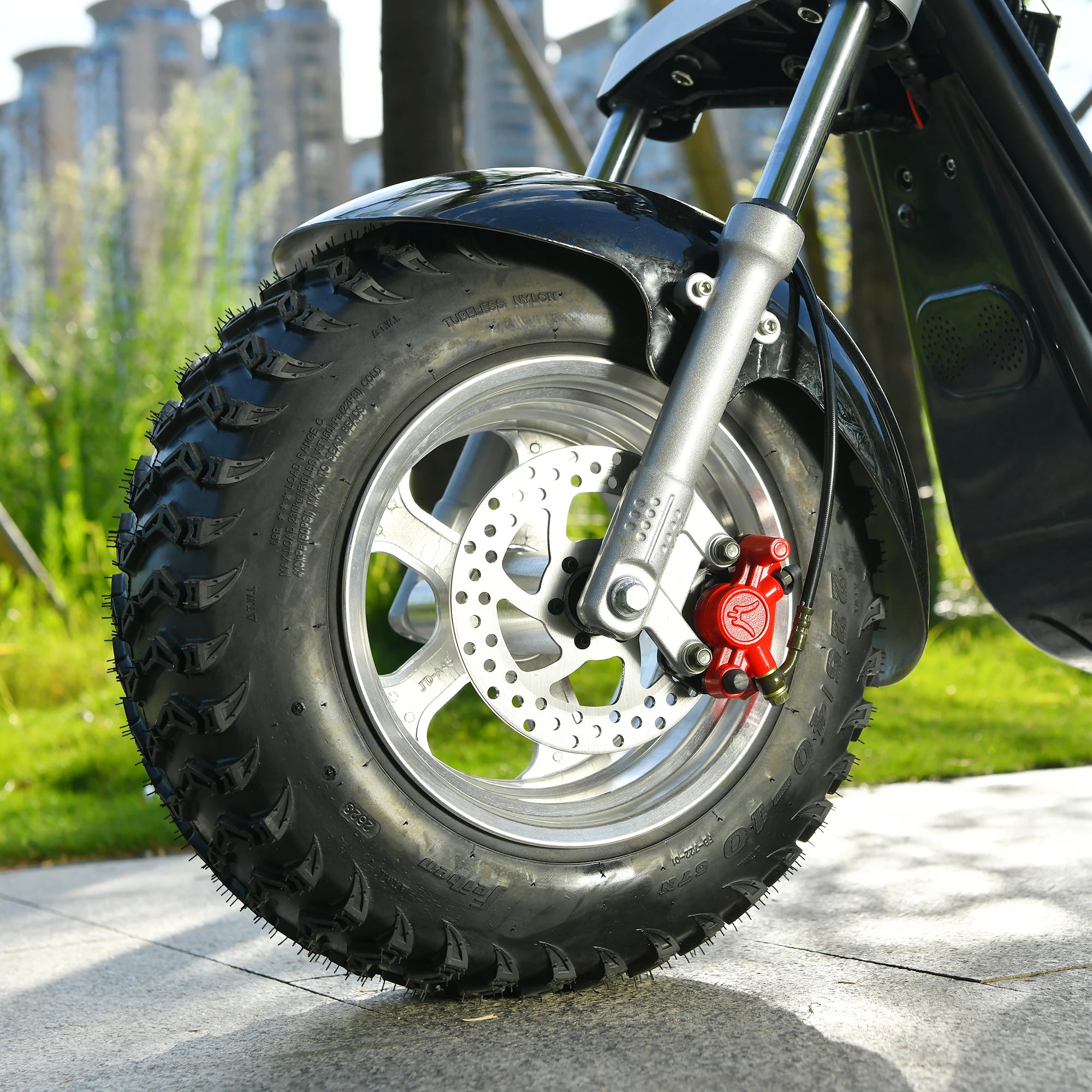 3-wheel electric scooter: 3000W motor, 40KM/H speed, 200KG load, 18" fat tires.