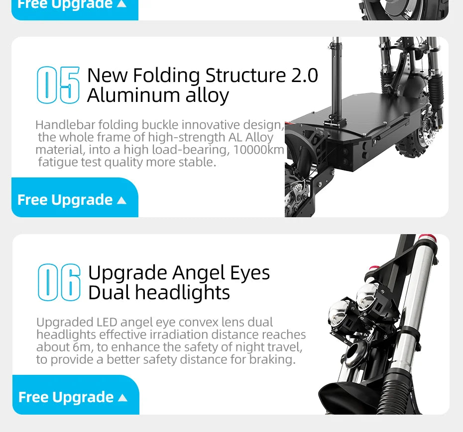 6000W Electric Scooter for Adults 85KM/H Max Speed Dual Motor 11" Off Road Tire E Scooter 30AH Lithium Battery Shock Absorption