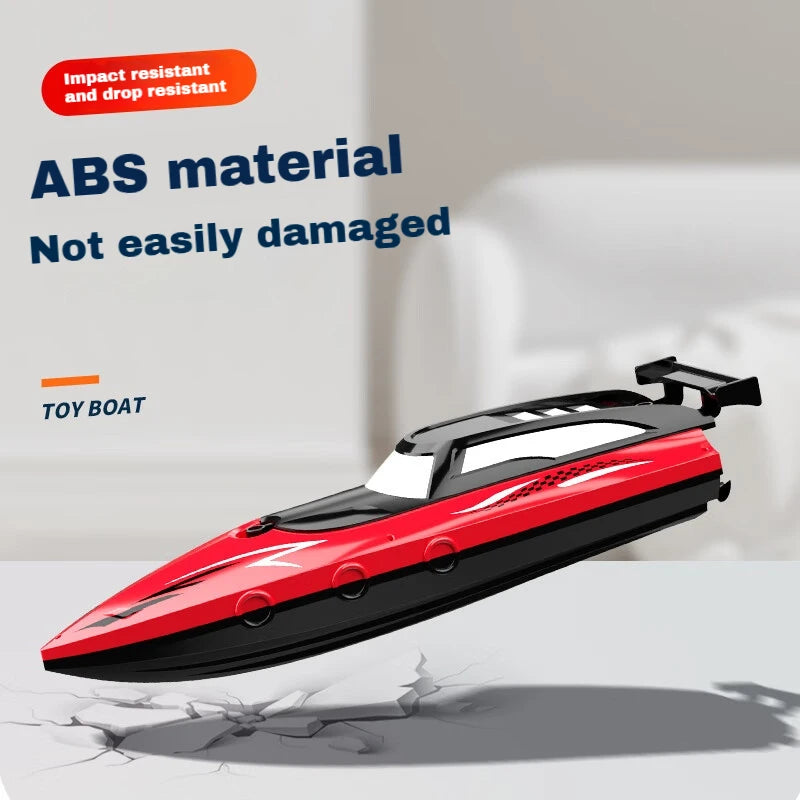 RC Remote Control Speed Boat 2.4GHz High-Speed Racing Boat Dual Propeller Waterproof Electric Toy for Kids Pool Lake Outdoor Fun