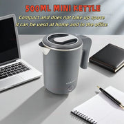 Portable 500ML Travel Electric Kettle Tea Coffee Stainless Steel Water Boiler Pot For Hotel Family Travel kitchen Smart kettle