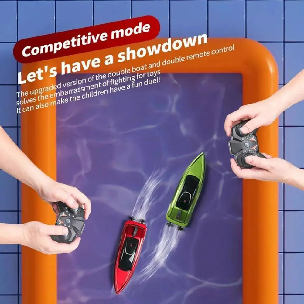 Remote Control LED Light Waterproof Electric Ship 2.4GHz High Speed Boat Mini RC Boat Children Remote Control Ship Toy Gifts