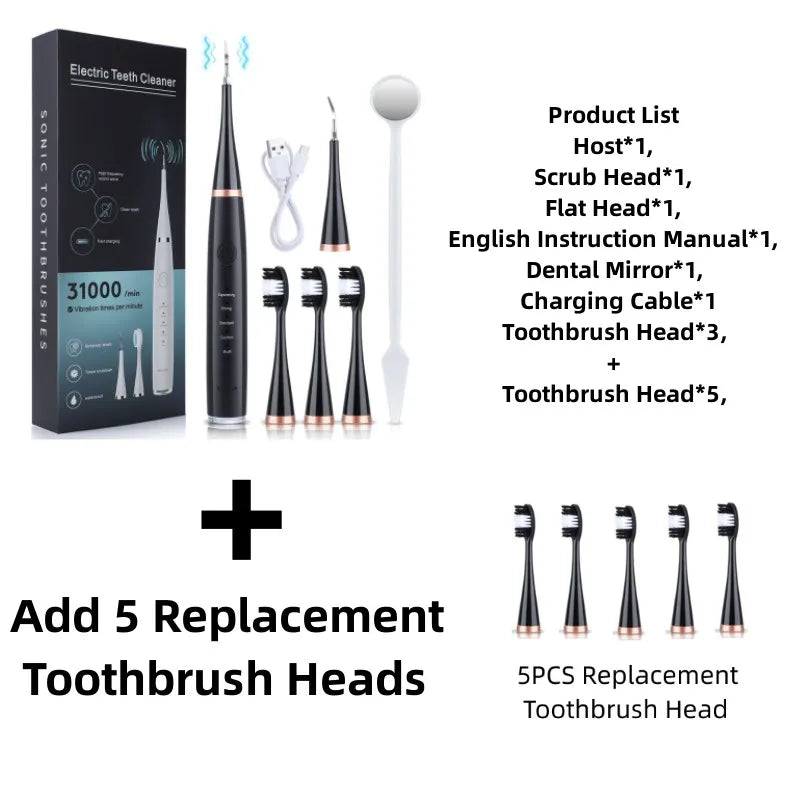 Experience total oral care with this electric toothbrush set—featuring six functions for efficient tartar removal and a healthier smile!