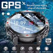 HT37 T-Rex 3 Pro Military GPS Smart Watch Waterproof Dual-band GNSS Compass Altimeter Swim 170 Sports Mode Watch with Flashlight