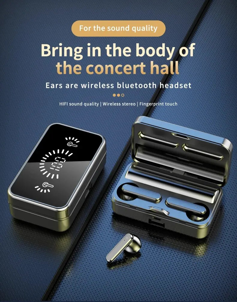 Bluetooth Earphone Headphones Mirror Wireless Stereo Headset