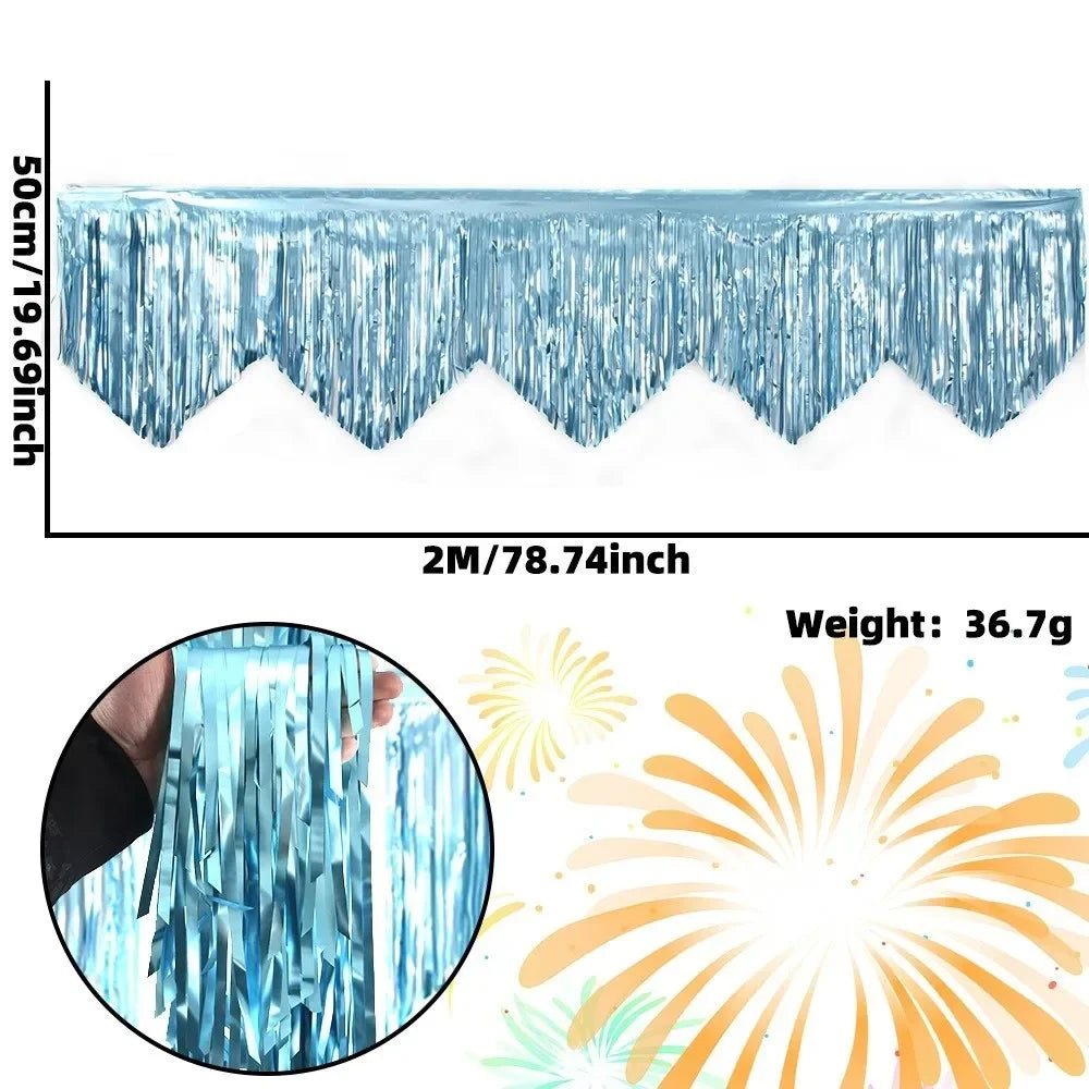 Multicolor Drizzle Garland Encryption PET Metallic Foil Fringe Thickening Background Ornament Tassel String Party Supplies