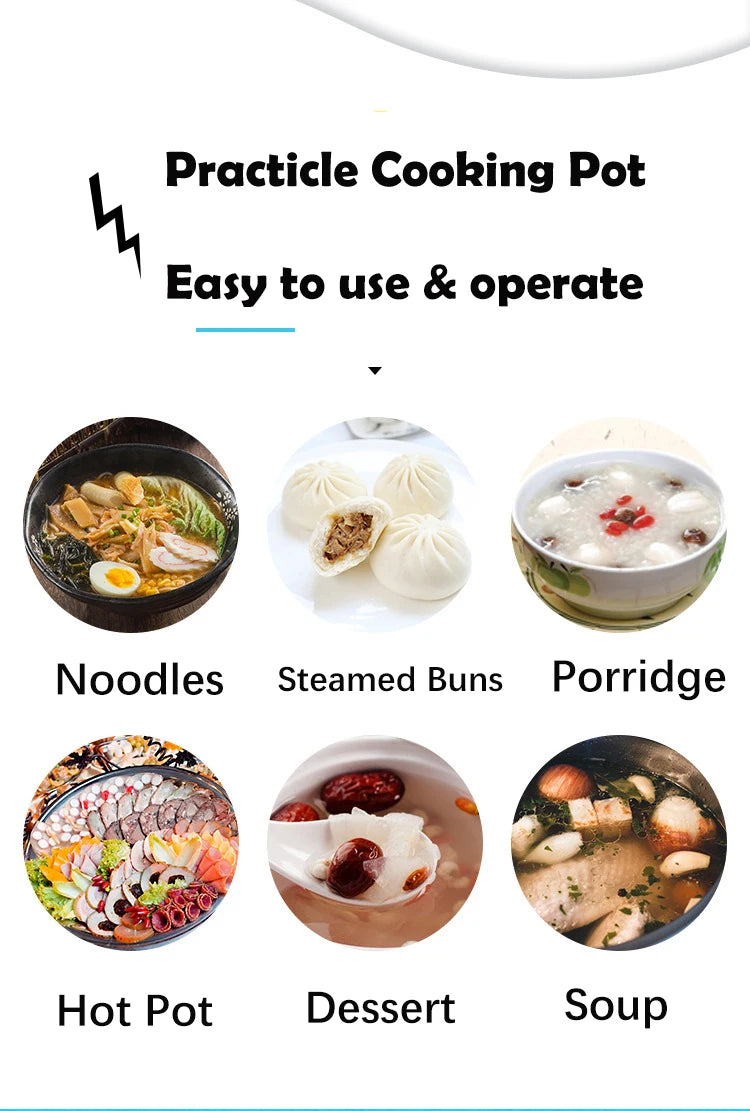 Mini Multifunction Electric Cooker Home Hot Pot 1-2 People Heating Pan Cooking Pot Machine Eu Plug Rice Cooker Appliances