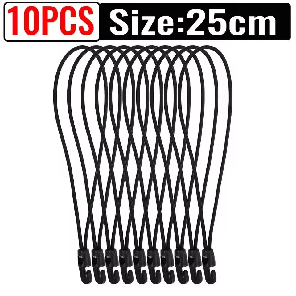 20/1pcs Elastic Strap Nylon Bungee Cord 10cm 15cm 25cm Durable Fixing Band for Flashlight Map Outdoor Backpacking Accessories