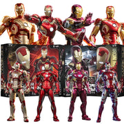 Original LED FondJoy Iron Man MK42 MK43 MK46 MK1 MK2 MK3 MK4 DIY Toys Action Figure Tony Stark Collection Anime Model Kids Gift