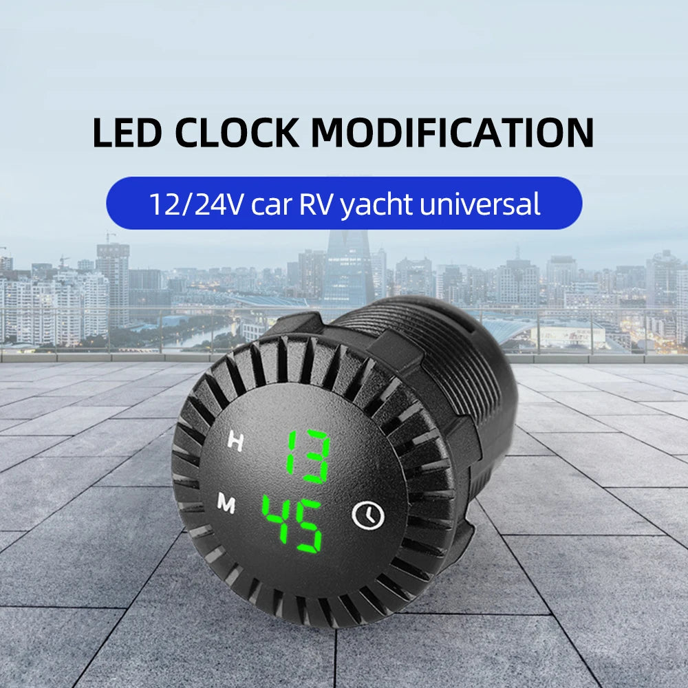 Car Panel Electronic Clock 12V/24V Automotive Touch Digital Clock LED Display Waterproof For Car Boat Motorcycle Dropshipping