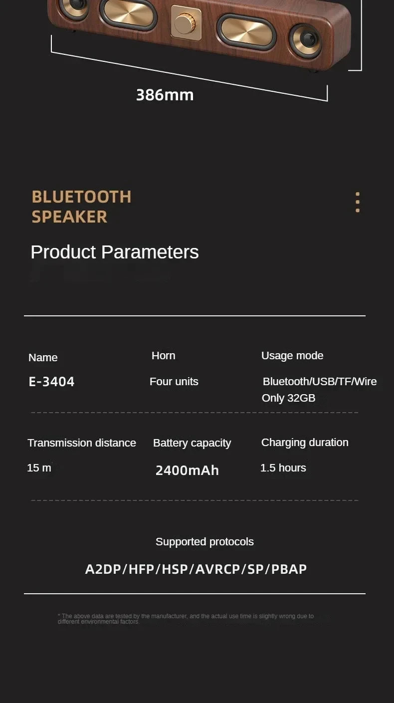 Bluetooth Speaker Portable Outdoor Speakers Aux Connection Usb/tf Read Insert Long Strip Desktop Subwoofer Audio
