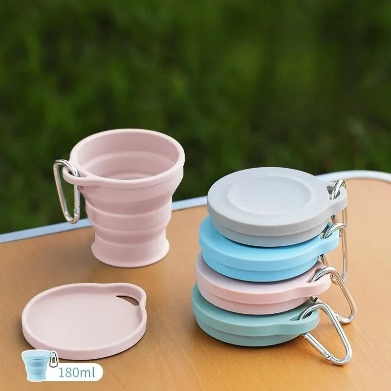 Outdoors Silicone Folding Cup with Hanging Hole Creative Water Travel Portable Washing Fashion Travel Silicone