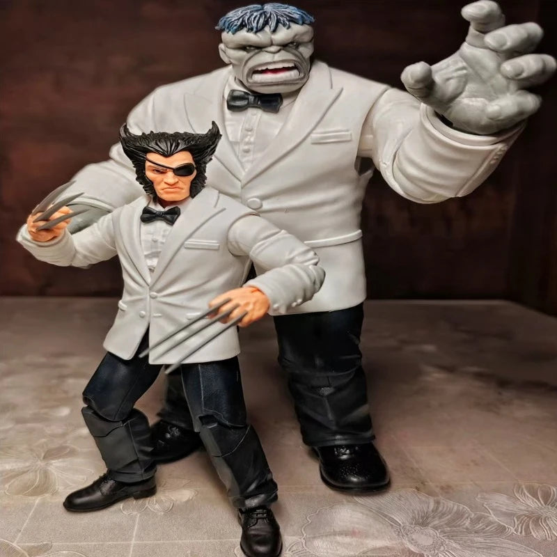 Hasbro Marvel Legends X-Men 50th Anniversary Wolverine Grey Hulk 2-Pack 6" Poseable Action Figures Comics Collectible Toy Set