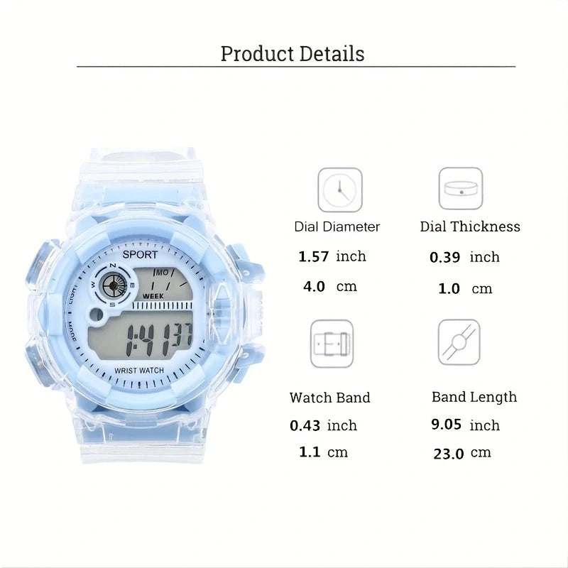 Multi functional watch for teenagers, elementary and middle school students, sports electronic watch for both men and women