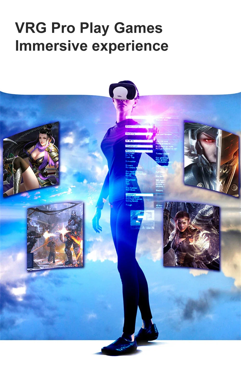 VR Virtual Reality 3D Smart Glasses Stereo Helmet Headset With Remote Controller For IOS Android Smartphones Virtual World 7"