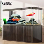 53Chinese dragon fish tank company living room ultra-white glass professional grade bottom filter large aquarium