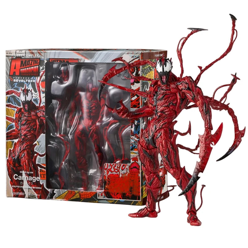 AMAZING YAMAGUCHI Venom Carnage Spider Man legends Action Figure Joint Movable Face Statue Model Doll Collectible kids for Toy