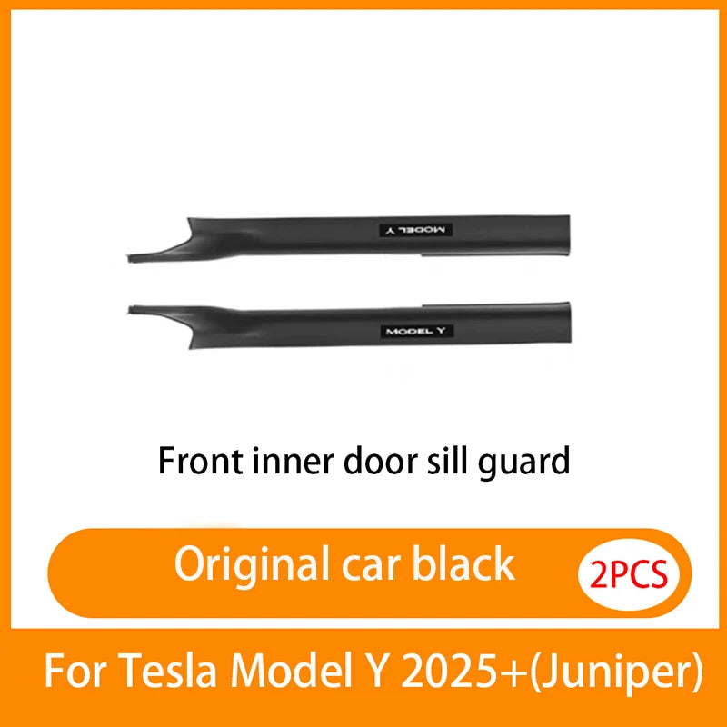 Front Rear Door Sill Guards For Tesla ModelYL/Y Juniper2025 ABS Inner Protector Cover Plate Trim Anti-Dirty Bumper Welcome Pedal