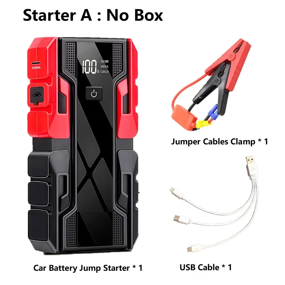 Boost your ride with this upgraded portable car jump starter battery pack—compact, powerful, and ready whenever you are!