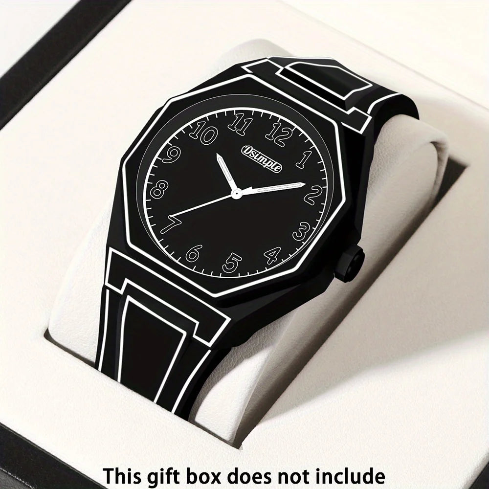 Preppy Style Quartz Wrist Watch - Round Dial, Electronic Drive, Silicone Strap, Unisex