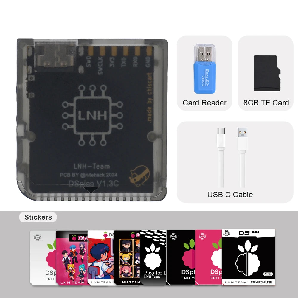 Chiscart  DSpico USB C Version Game Cartridge For NDS NDSL DSi 3DS Consoles