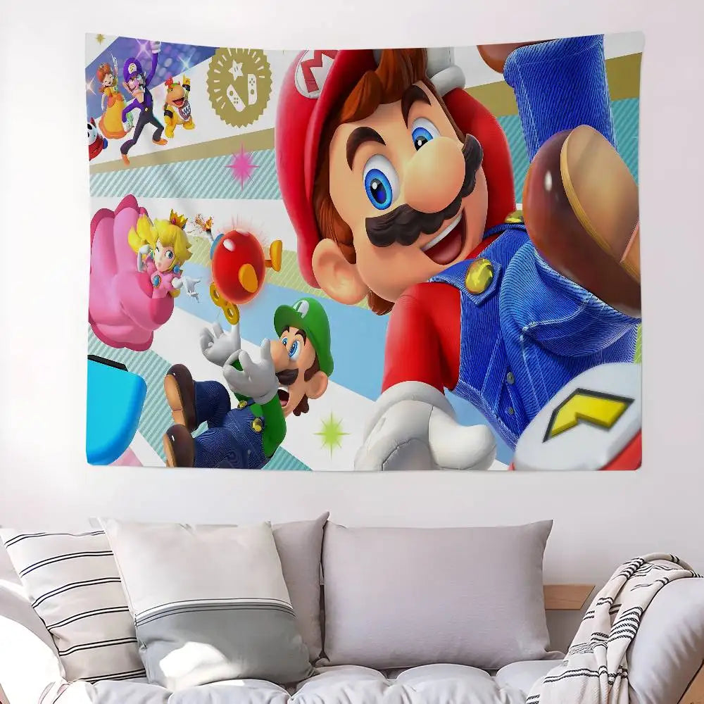 Game M-mario-O cartoon DIY Wall Tapestry for Living Room Home Dorm Decor Wall Art Decor