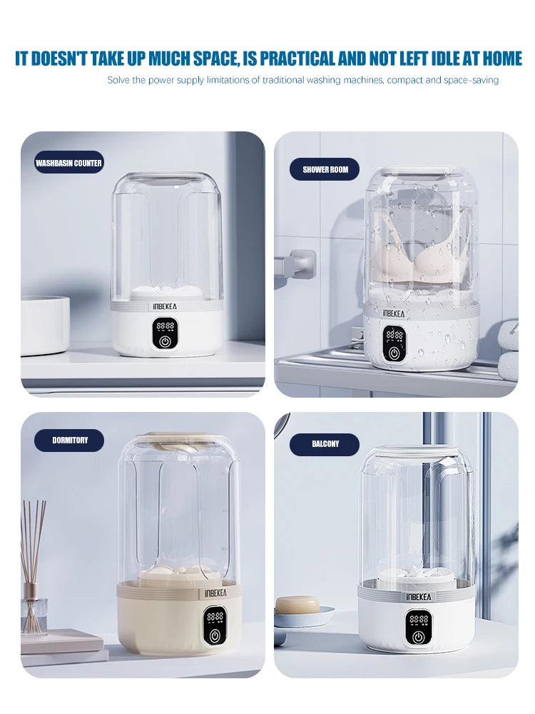 2025 wireless mini digital washing machine, rechargeable portable intelligent small underwear and sock specific washing cup 1.5L