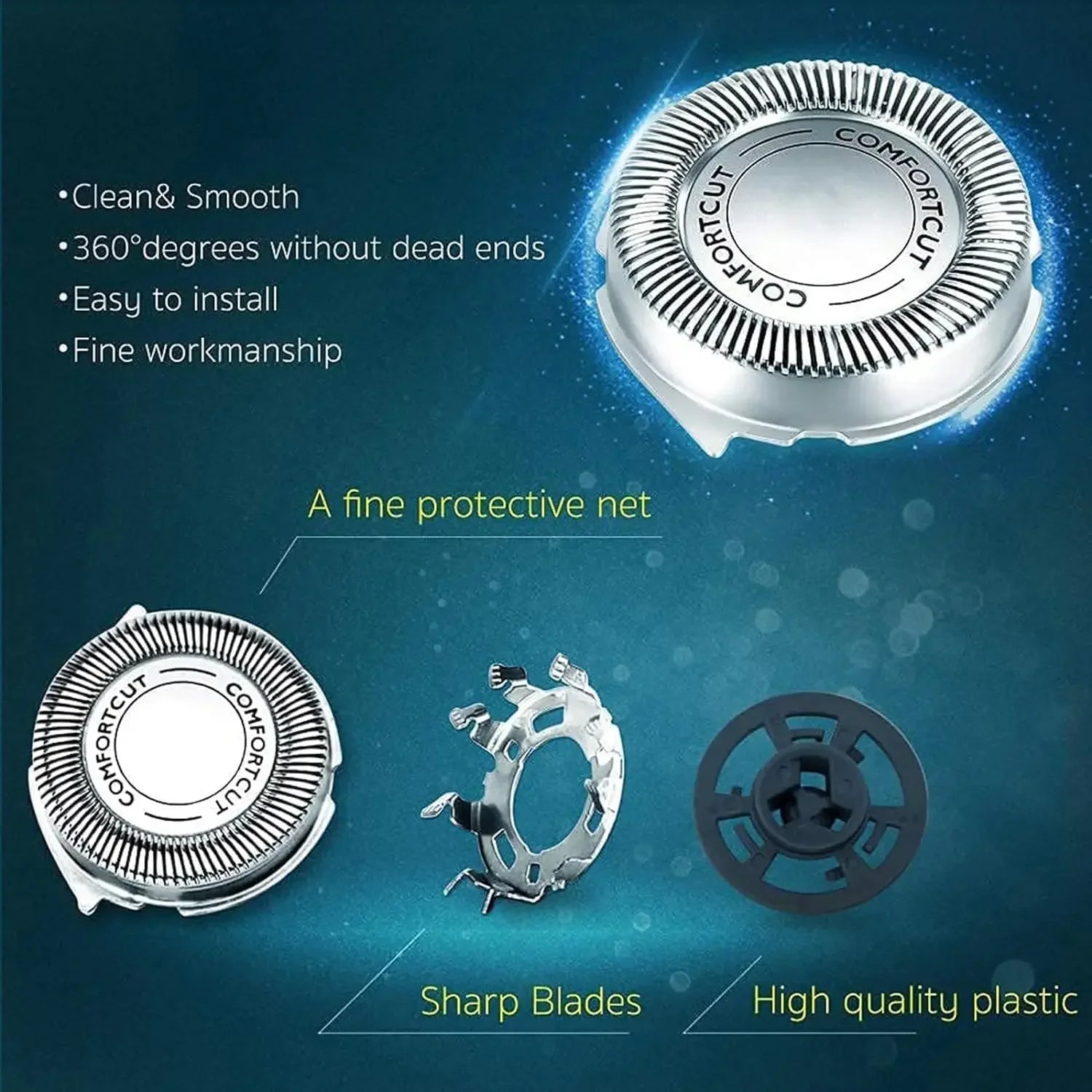 Replacement Head SH30 For Philips Norelco Series 3000, 2000, 1000 Shavers and S738 Click and Style, ComfortCut Shaving Blade