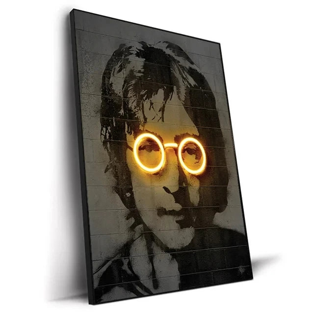 Abstract Neon Rapper Star Posters 2Pac Hip Hop Singers Wall Art Pictures Graffiti Canvas Painting Home Room Bar Decor NO LED