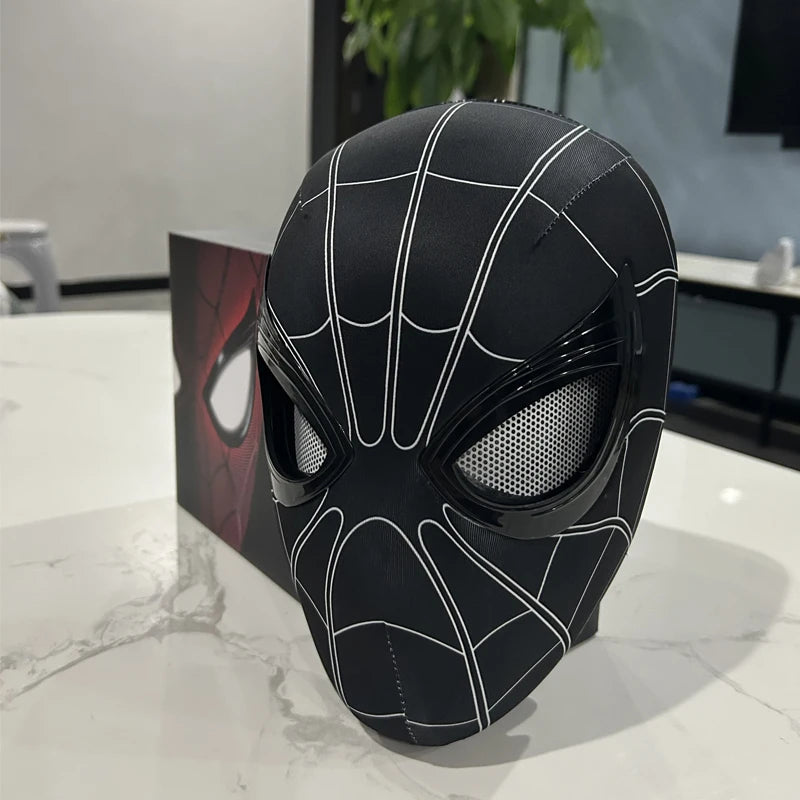 In Stock Miles Spider-Man 1:1 Scale Electronic Mask With Moving Glowing Eyes Ring Control Cosplay Toy Gift For Boys Gift