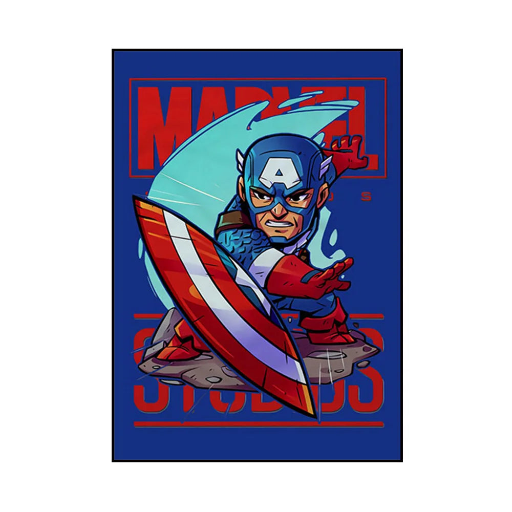 Frameless Marvel Superhero Wall Art Posters SpiderMan Iron Man Avengers Cartoon Canvas Painting Print Modern Kid Room Home Decor