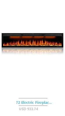 36" Wall Mount Electric Fireplace Insert with Remote Control Realistic Log Flame Overheat Protection Plug-in Installation 1500W